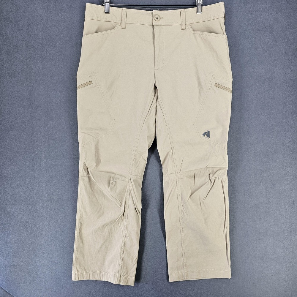 Eddie Bauer First Ascent Pants Mens 36x28 Beige Stretch Hiking Nylon Outdoor